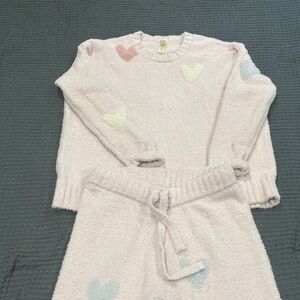 Bare Necessities Pink Pajama Set with Heart Patterns